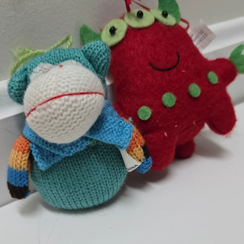 Colorful Plush Monkey and Monster Ornament Set